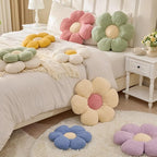 Daisy Pillow, Off White Flower Shaped Throw Pillow, 19.6" Plush Throw Pillow, Floor Pillows, Home Decorative Seating Cushion