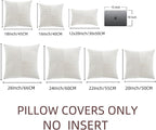 Fancy Homi 2 Packs Cream White Decorative Throw Pillow Covers 20x20 Inch for Living Room Couch Bed Sofa, Farmhouse Boho Home Decor, Soft Corss Corduroy Patchwork Accent Square Cushion Case 50x50 cm