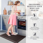 HappyTrends Kitchen Floor Mat - 4/5 Inch Thick Anti-Fatigue Kitchen Rug,Waterproof Non-Slip Kitchen Mats and Rugs Heavy Duty Ergonomic Comfort Rug for Kitchen,Office,Sink,Laundry,(22"x36", Chocolate)