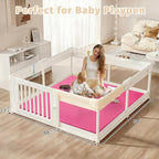 Waterproof Baby Play Mat for Floor Memory Foam 50 * 50 Cushion Playpen Playmat Tummy Time Nursery Rug Thick Pad Create Soft & Safe Area for Infants,Toddler,Kids,Hot Pink