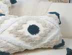 Decorative Farmhouse Throw Pillow Covers 12 x 20,Modern Neutral Couch Pillow Cover,Cotton Checked Pattern Boho Lumbar Pillow Case Cover for Couch Bed Sofa Bedroom,Blue&Beige&White