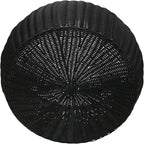 Household Essentials Handwoven Resin Storage Stool Ottoman, Black