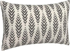 Boho Pillow Covers 12 x 20 Inch Pack of 2, Black and White Bohemian Ethnic Herringbone Pattern Decorative Throw Pillow Covers Vintage Linen Farmhouse Outdoor Pillowcase for Bedroom Home Sofa Decor