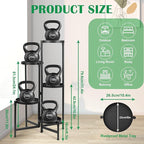 Plant Stand Indoor Outdoor 5 Tier Black Metal Plant Holder 31 in Tall 9 in Wide,Tiered Flower Pot Display Stand,Multiple Plant Stand for Living Room Corner Garden Patio Lawn Balcony