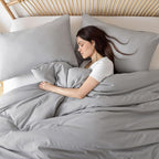 ROSGONIA Queen Comforter Set Grey, 3pcs Bedding Comforter Sets (1 Gray Comforter & 2 Pillowcases) All Season Soft Lightweight Bedspread Blanket Quilt