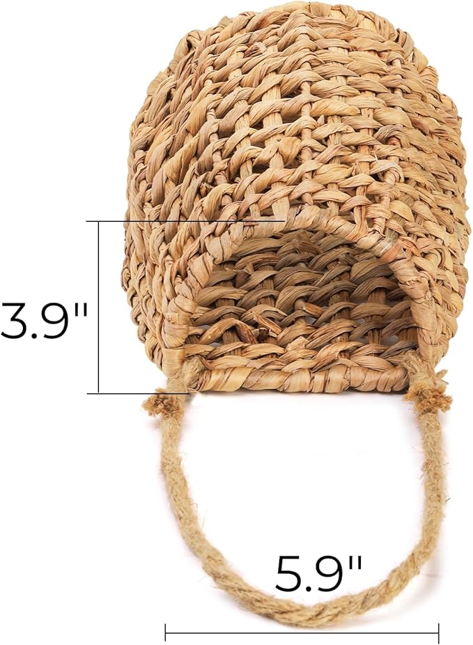 Hiceeden Woven Front Door Basket, Water Hyacinth Hanging Wall Flower Basket, Wall Decor Boho Decoration Veggies Storage Basket for Home, Pantry, Garden, Farmhouse