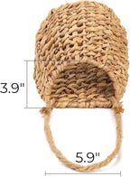 Hiceeden Woven Front Door Basket, Water Hyacinth Hanging Wall Flower Basket, Wall Decor Boho Decoration Veggies Storage Basket for Home, Pantry, Garden, Farmhouse