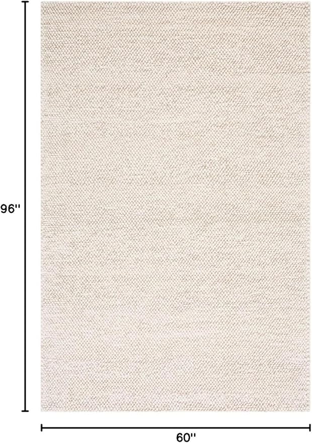 SAFAVIEH Area Rug 5x8 - Natura Collection - Beige & Ivory, Handmade Wool Blend, Textured Design, Ideal for Living Room, Bedroom, Dining Space (NAT425B)
