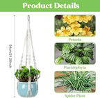 Thinp 3 Pack Macrame Plant Hanger Indoor Hanging Plant Holder with Decorative Wood Beads 21 Inch No Tassels Hanging Planters for Indoor Plants Boho Home Decor (Pots Not Included)