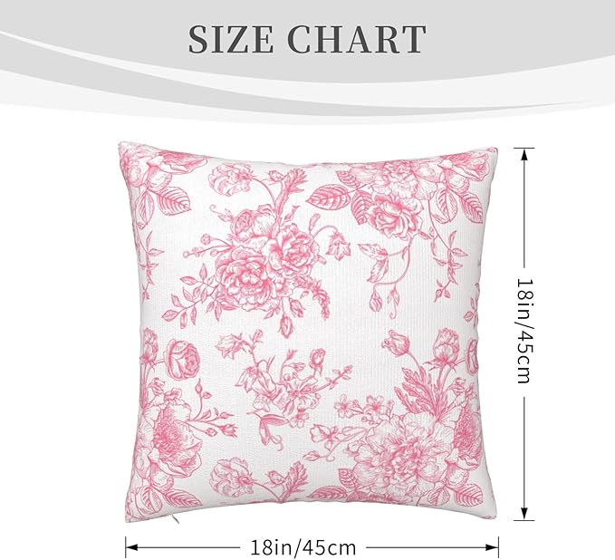 Pink and White Floral Pillow Covers 20x20 Set of 2, Vintage Chinoiserie Flower Throw Pillow Covers Outdoor Decorative Pillow Case for Couch Bed Sofa Cushion Home Decor