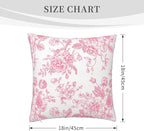 Pink and White Floral Throw Pillow Covers 18x18 Inches Set of 2, Decorative Vintage Chinoiserie Flower Pillow Case Farmhouse Cushion Covers for Sofa Bed Couch Living Room