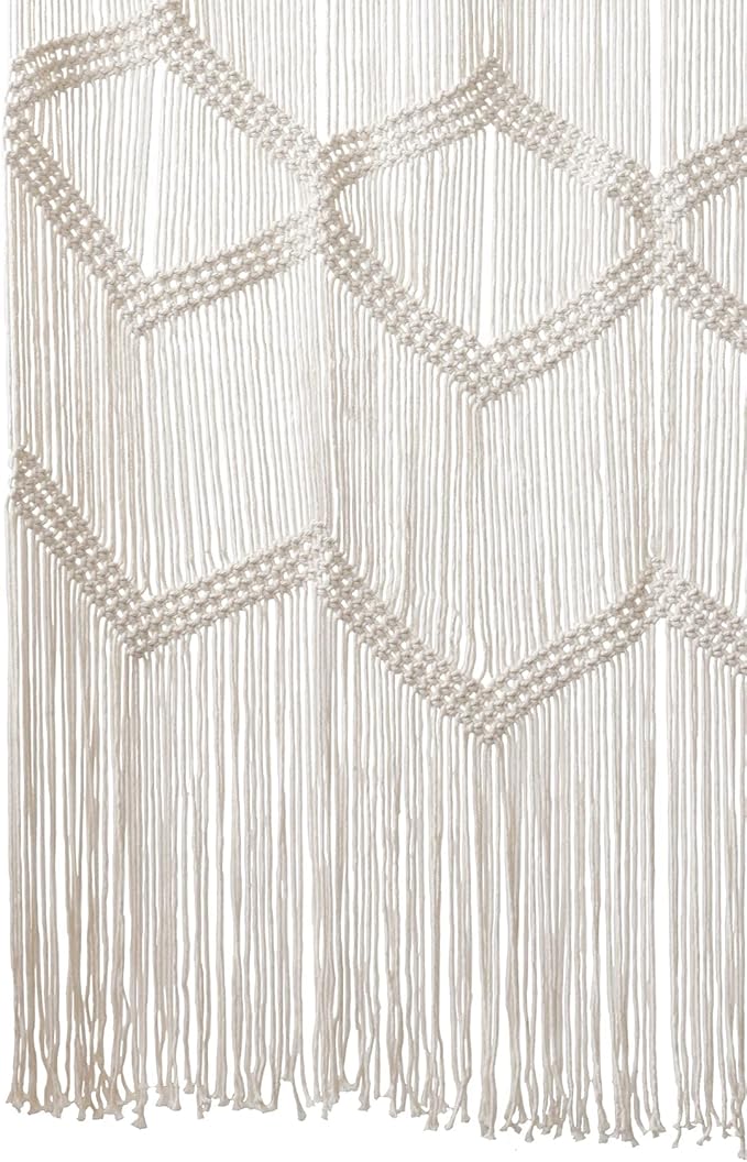 Flber Macrame Curtain Window Macrame Room Divider Doorway Curtain Boho Macrame Wall Hanging Living Room Bedroom Decor 42" W x 75" H