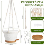 3 Pack Hanging Baskets Set, Hanging Planters for Indoor & Outdoor Plants, Self-Watering Hanging Pots with Removable Tray&Drainage Holes, Flower Pots for Home Garden Decor 10 Inch (White)