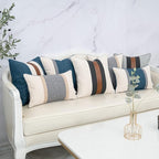 Yangest Patchwork Pillow Cover 18x18 Inch Luxury Cotton and Linen Cushion Cover Square Pillowcover for Couch Bedroom Living Room, Gray