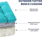 Outdoor Bench Cushion, 48x18x5 Inch, Waterproof Bench Cushion for Outdoor/Indoor Furniture, Tufted Patio Bench Seat Cushion, Fade Resistant Outdoor Cushions for Porch Swing Couch, Teal Blue