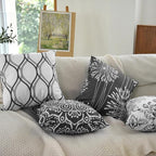 Coliuso Decorative Throw Pillow Covers 20x20 Set of 4, Dark Grey and White Modern Simple Square Pillow Case Cushion Cover for Sofa Couch Farmhouse Outdoor Living Room