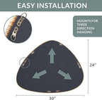 Barnyard Designs Rattan Bathroom Mirror – Rustic Farmhouse Style Handmade Wicker Rattan Frame - Boho Mirror for Nursery Wall Décor (25" x 30", Asymmetrical)