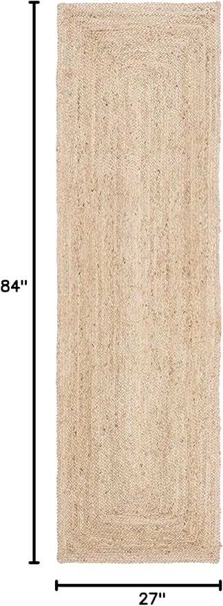 SAFAVIEH Cape Cod Collection Runner Rug - 2'3" x 7', Natural Brown, Handmade Braided Flat Weave Jute (CAP252A)