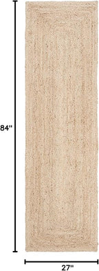 SAFAVIEH Cape Cod Collection Runner Rug - 2'3" x 7', Natural Brown, Handmade Braided Flat Weave Jute (CAP252A)