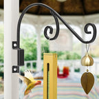 Swivel Plant Hangers Outdoor: 16 Inch Bird Feeder Plant Hanger Metal Wall Mount Hanging Plant Brackets Indoor Wall Hooks Outdoor for Hanging Baskets, Wind Chimes, Lanterns, Flower Pots, Black