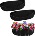 2PCS 24 Inch Window Box Liner Fabric Planter Basket Liner Trough Planter Insert Liner Black Hanging Flower Basket Liners Non-Woven Felt Plant Liner for Planters Fence Garden - Avoid Bird Nesting
