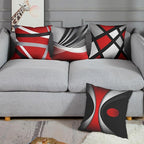 Emvency Set of 4 Throw Pillow Covers Modern Abstract Red Stripes Gray Black White Acrylic Bold Grey Decorative Pillow Cases Home Decor Square 26x26 Inches Pillowcases