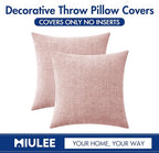 MIULEE Pack of 2 Couch Valentines Throw Pillow Covers 18x18 Inch Soft Spring Pink Chenille Pillow Covers for Sofa Living Room Solid Dyed Pillow Cases
