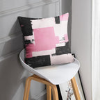 Britimes Throw Pillow Covers Modern Home Art Decor, 18 x 18 Inches Set of 2 Abstract Oil Painting Pillowcases for Bedroom, Living Room, Cushion Couch Sofa, Abstract Pink White