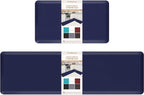 HappyTrends Kitchen Mat,17.3"x28"+17.3"x60" Navy, Cushioned Comfort Anti-Fatigue Waterproof Floor Mat Kitchen Rugs, Thick Perfect Ergonomic Foam Standing mat for Kitchen, Home, Office, Laundry