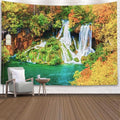 EMMTEEY Nature Tapestry - Tranquil Waterfall Scenery in Autumn Forest Wall Art 80X60 for Women