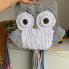 ACEDSGN Macrame Owl Wall Hanging Boho Hippy Decor, Handmade Tapestry Fiber Art Wall Decor for Nursery Bedroom Living Room, Sustainable Gift for Owl Lovers & Nature Fans