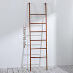 Taozun 6-Tier Wood Blanket Ladder for Living Room, Rustic Wooden Farmhouse Quilt Ladder with 4 S-hooks, 66-Inch Wall Leaning Throw Towel Rack, Space-Saving and Blanket Disply Rackfor Bedroom, Bathroom