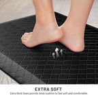 HappyTrends Kitchen Floor Mat - 4/5 Inch Thick Anti-Fatigue Kitchen Rug,Waterproof Non-Slip Kitchen Mats and Rugs Heavy Duty Ergonomic Comfort Rug for Kitchen,Office,Sink,Laundry,(22"x54", Black)