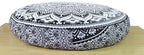 ICC Large Hippie Mandala Round Floor Pillow Cover Ottoman Pouf Cover Daybed Oversized Cotton Cushion Cover with Heavy Duty Zipper Seating Ottoman Poufs Dog-Pets Bed (Gray Ombre, 35" Round)