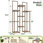 EnHomee 8 Tiers Plant Stand, Indoor Plant Stand with 11-16 Pots, Wood Plants Shelves for Living Room, Patio, Balcony, Yard, Garden, 34.2''W×11.8''D×47.4''H