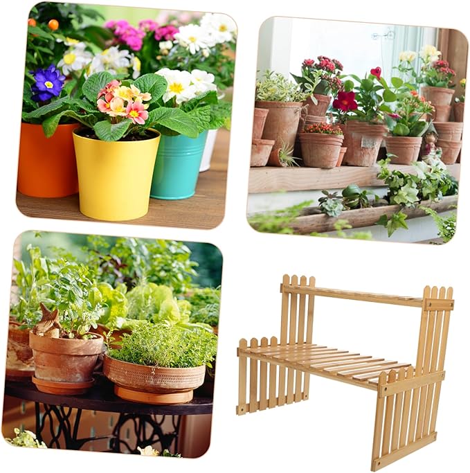 Bamboo Plant Bracket Multi-tiered Stand Indoor Plant Pedestal Boho Decor Rack
