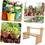 Bamboo Plant Bracket Multi-tiered Stand Indoor Plant Pedestal Boho Decor Rack