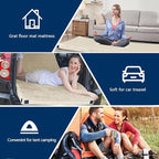 CYMULA Memory Foam Camping Mattress Pad, CertiPUR-US Sleeping Mat, Portable Roll Up Mattress for Adults, Camping Bed Pads for Sleepover, Car Bed with Travel Bag