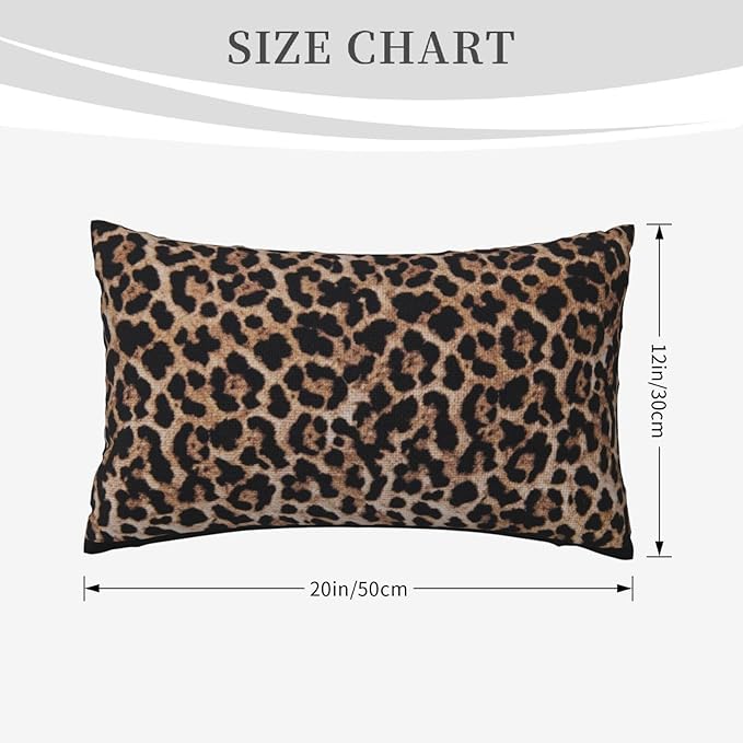Brown Leopard Pillow Covers 12x20 Set of 2 Cheetah Throw Pillows Skin Animal Print Pillow Cases Modern Outdoor Decorative Pillows Farmhouse Soft Cotton Lumbar Cushion Case for Couch Home Bed