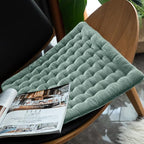 vctops Luxury Velvet Square Chair Pad Soft and Comfy Chair Cushion Tufted Indoor Seat Cushion Pillow Tatami (Blue,17"x17")