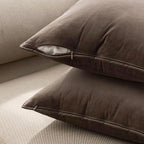MIULEE Dark Coffee Velvet Throw Pillow Covers 18x18 Soft Decorative Solid Square Cushion Cases Pack of 2 Modern Luxury Home Decor for Couch, Sofa, Bedroom
