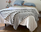 Sage Green & White Fuzzy Fun 3D Checkered Throw Blanket – Ultra Soft Shaggy Fleece for Cozy Comfort. Beautiful Gift for Women with Style 50 x 65 inches.