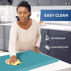 KitchenClouds Kitchen Mat Cushioned Anti Fatigue Kitchen Rug 17.3"x60" Waterproof Non Slip Kitchen Rugs and Mats Standing Desk Mat Comfort Floor Mats for Kitchen House Sink Office (Green)