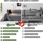 ROOMLIFE Gray Couch Cover Boho Sofa Covers for 3 Cushion Couch Washable, Furniture Protector Sofa Couch Cover for Dogs, Soft Chenille Sofa Slipcover, Couch Throw Blankets with Tassels 71 '' X 118''