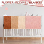 4 Pcs Soft 3D Boho Baby Blanket Unisex Newborn Toddler Receiving Blanket for Crib Stroller Use Nursery, 32" x 24", Gift for Baby Shower Girls Boys (Rainbow)