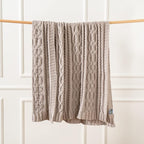 Battilo Light Grey Throw Blanket for Couch, Woven Chenille Knit Throw Blanket Versatile for Chair, 51 x 67 Inch Super Soft Warm Decorative Blanket for Bed, Sofa and Living Room