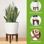 4 Pack Wood Plant Stand Indoor Holders for Plants, Sturdy Flower Pot Stands Plants Shelf, Wooden Stool for Patio Plant Stand, Fit 5-18 Inch Variety Flower Pots, Easily Assemble