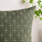 MIULEE Pack of 2 Decorative Burlap Linen Spring Throw Pillow Covers Modern Farmhouse Vintage Pillowcase Rustic Woven Textured Cushion Cover for Sofa Couch Bed 22x22 Inch Olive Green