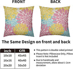 Yellow Pink Blue Spring Pillow Covers 24X24 Inch Set of 2, Modern Dahlia Floral Print Decorative Throw Pillow Covers Outdoor Farmhouse Cushion Case for Home Couch Sofa Bed Decoration