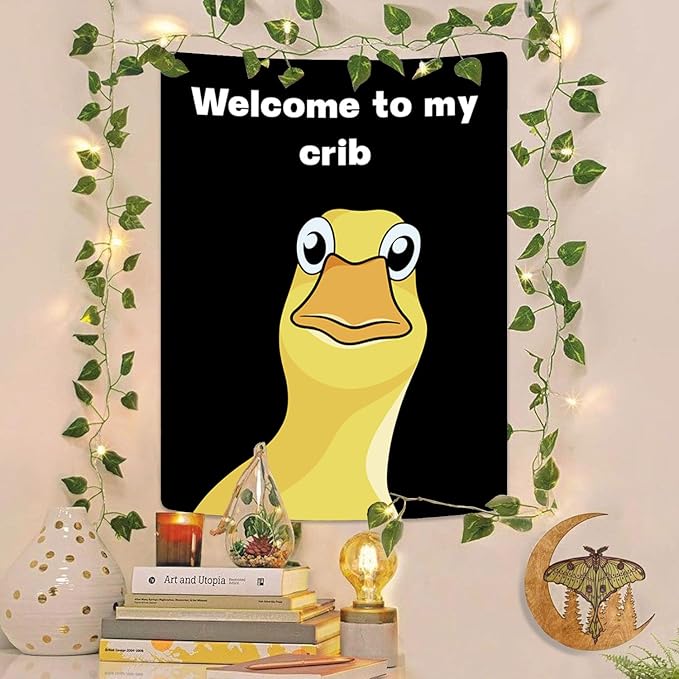 Jhdstore Funny Tapestries Welcome To My Crib Flag Funny Tapestry 3x4Ft Indoor Outdoor Wall Art Tapestry for Bedroom Teens Room Decoration Living Room Bedroom Decorations Cool Stuff for Your Room